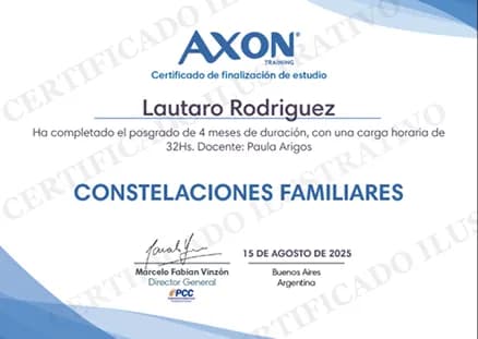 Certificado Curso de Constelaciones Familiares - Axon Training